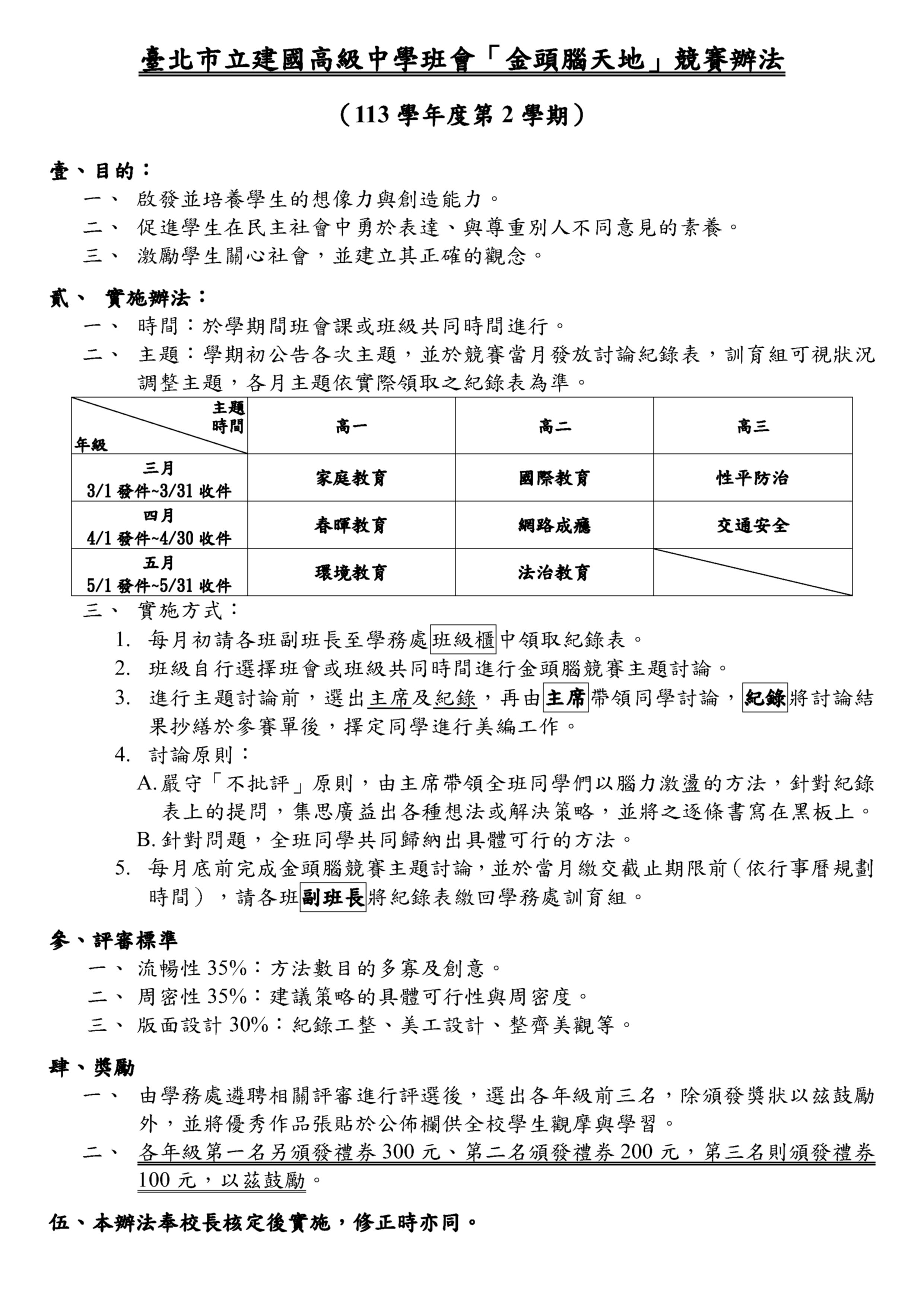 113-2學期金頭腦競賽辦法